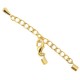 DQ metal extension chain set with lobster clasp and 2mm clamp Gold